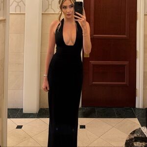 White Fox Say What You Feel Halter Maxi Dress Black